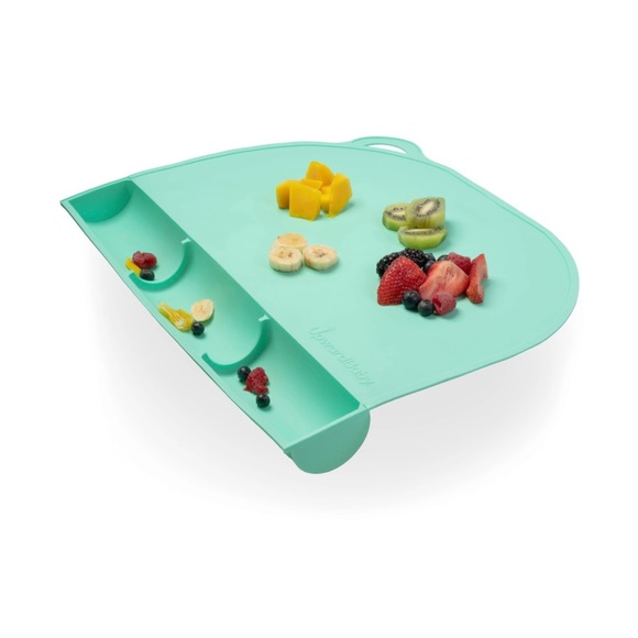 NIP UpwardBaby Original Food-Catching Placemat w/pull-tab Release, Cool Mint - Picture 3 of 10